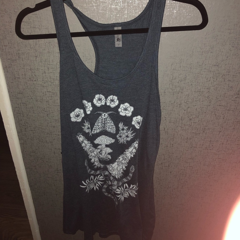 Earthbound, small, gray-blue, sleeveless dress